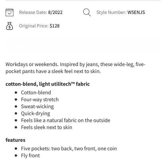 Lululemon City Sleek 5 Pocket Wide-Leg High-Rise Pant *Light Utilitech in Natura - Picture 8 of 8